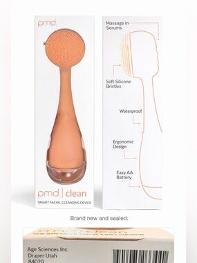 PMD Clean Smart Facial Cleansing Device Warmth NEW Sealed SonicGlow Face Brush